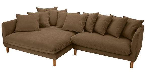 ECKSOFA Goldbraun Chenille Rückenkissen, Rücken echt  - Buchefarben/Goldbraun, KONVENTIONELL, Holz/Textil (162/276cm) - Carryhome