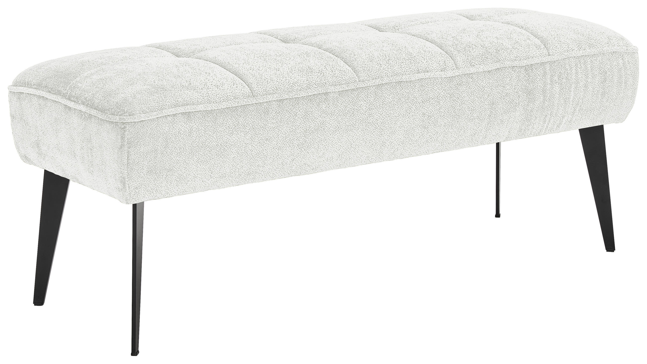 SITZBANK 133/54/47 cm Webstoff Weiß Metall  - Schwarz/Weiß, MODERN, Textil/Metall (133/54/47cm) - Welnova