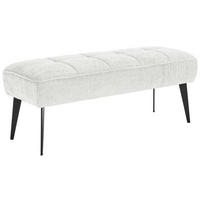 SITZBANK 133/54/47 cm Webstoff Weiß Metall  - Schwarz/Weiß, MODERN, Textil/Metall (133/54/47cm) - Welnova