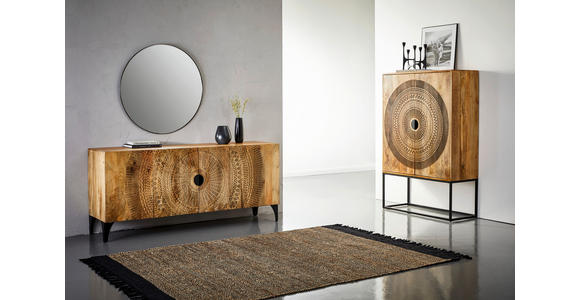 HIGHBOARD in 100/150/40 cm - Schwarz/Naturfarben, Design, Holz/Metall (100/150/40cm) - Landscape