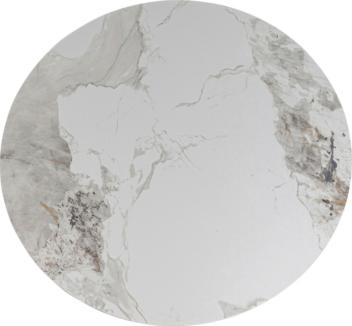 ESSTISCH in Metall, Keramik 120/120/76 cm  - Goldfarben/Walnussfarben, Design, Keramik/Metall (120/120/76cm) - Kare-Design