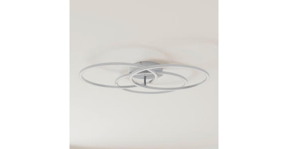 LED-DECKENLEUCHTE Fontana 71/52/9 cm  - Alufarben, Design, Kunststoff/Metall (71/52/9cm) - Novel