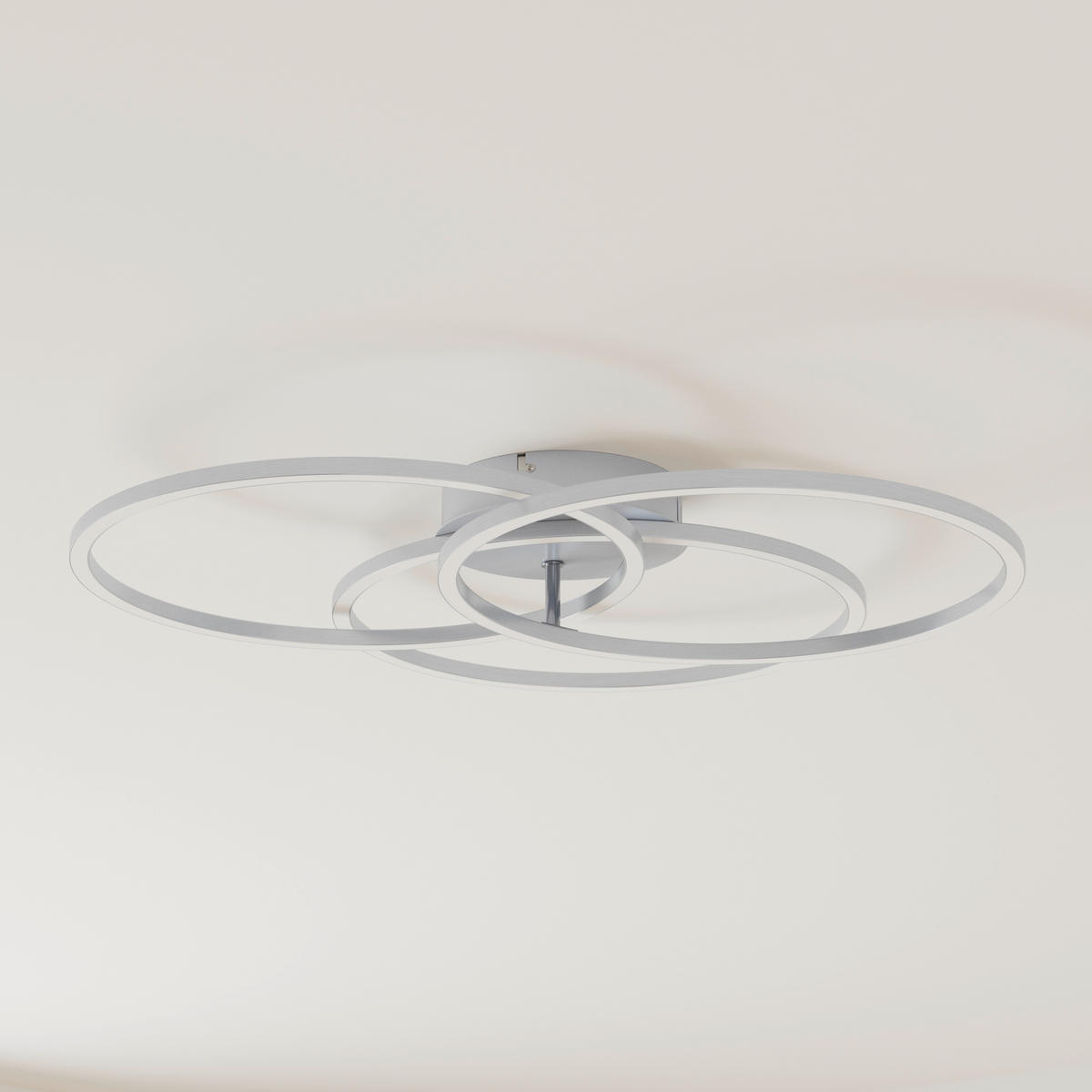 LED-DECKENLEUCHTE Fontana 71/52/9 cm  - Alufarben, Design, Kunststoff/Metall (71/52/9cm) - Novel