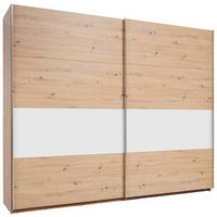 SCHWEBETÜRENSCHRANK 240/225/64 cm 2-türig Graphitfarben, Weiß, Eichefarben  - Chromfarben/Eichefarben, KONVENTIONELL, Holzwerkstoff/Metall (240/225/64cm) - Xora