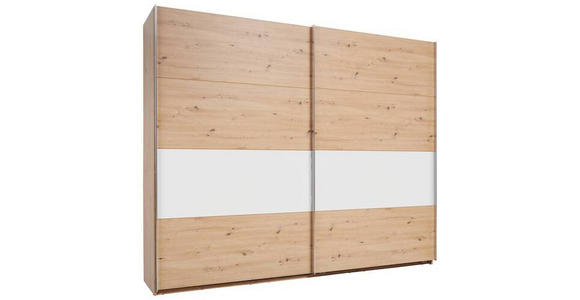 SCHWEBETÜRENSCHRANK 300/225/64 cm 2-türig  - Chromfarben/Eichefarben, KONVENTIONELL, Holzwerkstoff/Metall (300/225/64cm) - Xora