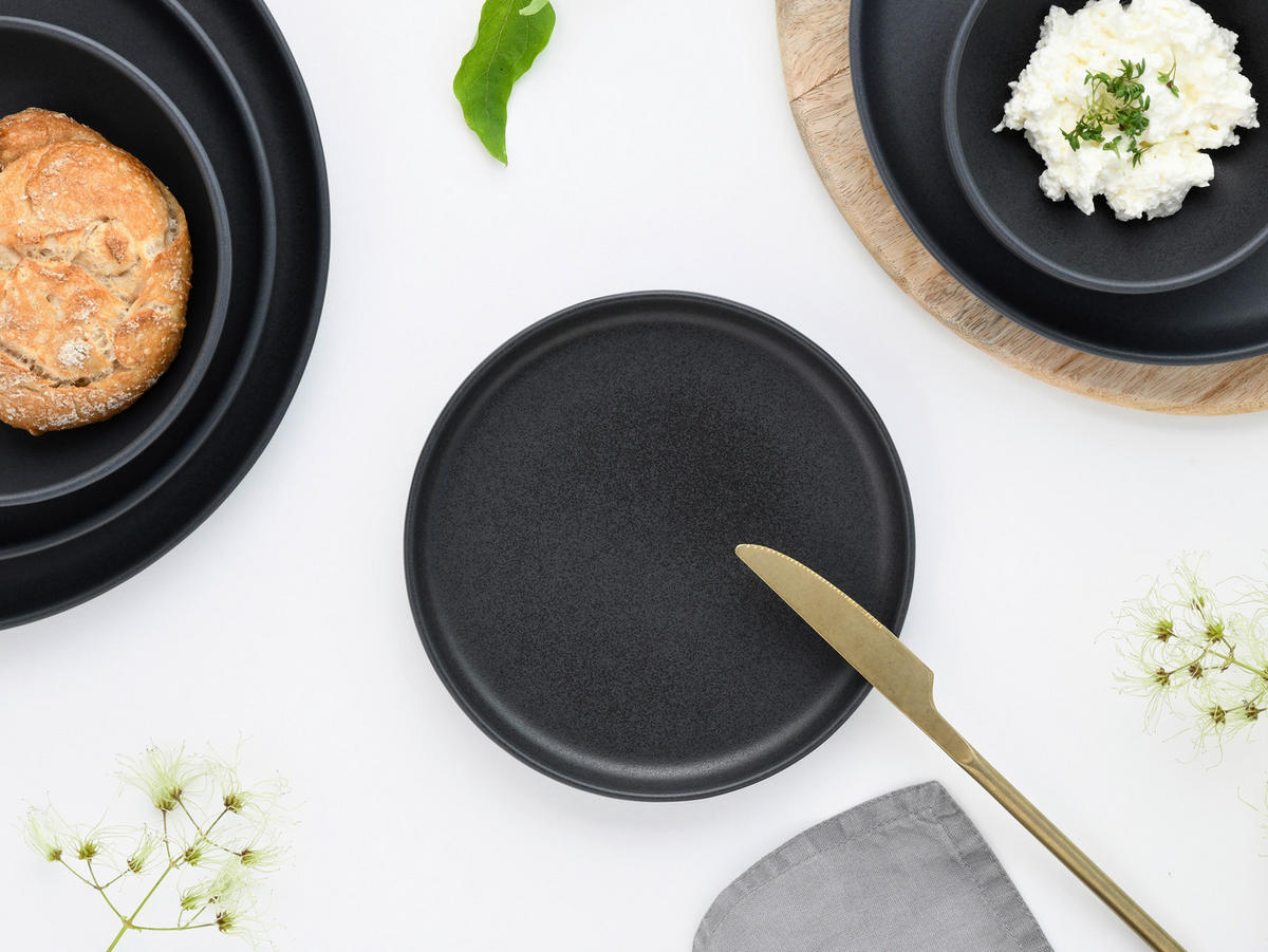 KOMPLETT SERVIS Uno 8 delar  - svart, Basics, keramik - Creatable