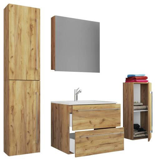 BADEZIMMER in 127 cm - Honigeiche/Weiß, MODERN, Keramik/Holzwerkstoff (127cm) - MID.YOU