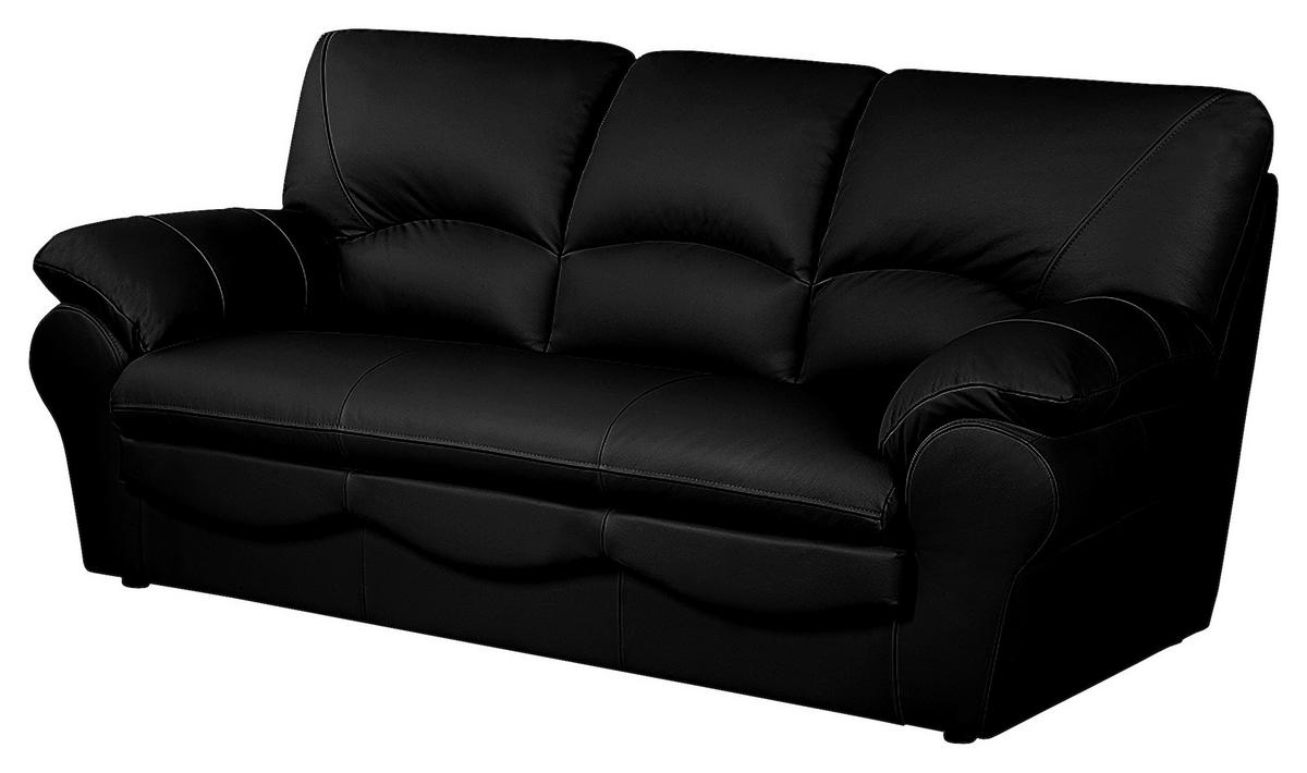 SCHLAFSOFA in Leder Schwarz  - Schwarz, Design, Leder/Kunststoff (205/92/85cm) - Livetastic