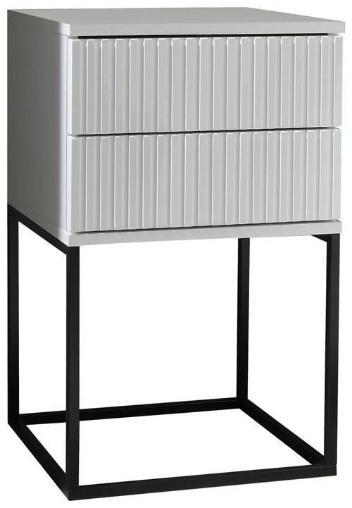 NOĆNI ORMARIĆ crna, bijela - bijela/crna, Moderno, drvni materijal/metal (40/65/38,5cm) - Livetastic