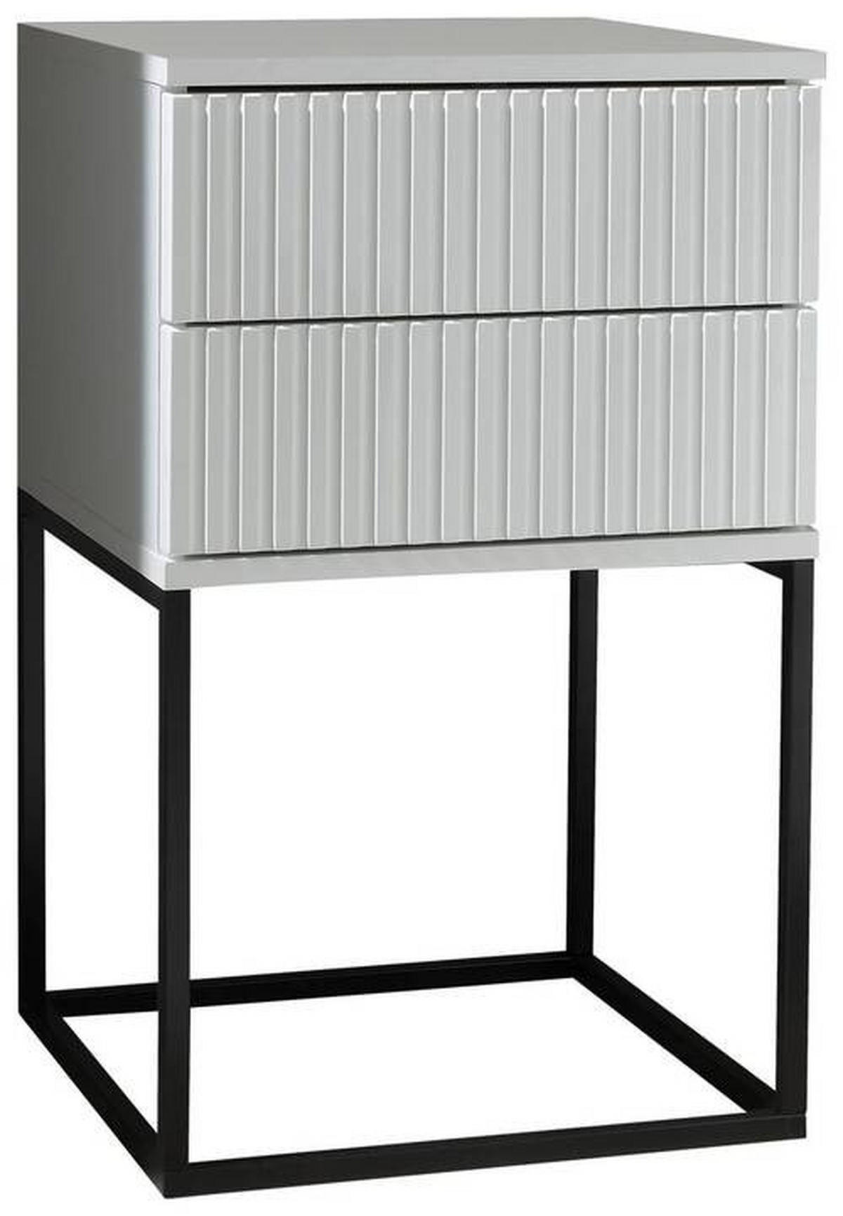 NOĆNI ORMARIĆ crna, bijela   - bijela/crna, Moderno, drvni materijal/metal (40/65/38,5cm) - Livetastic