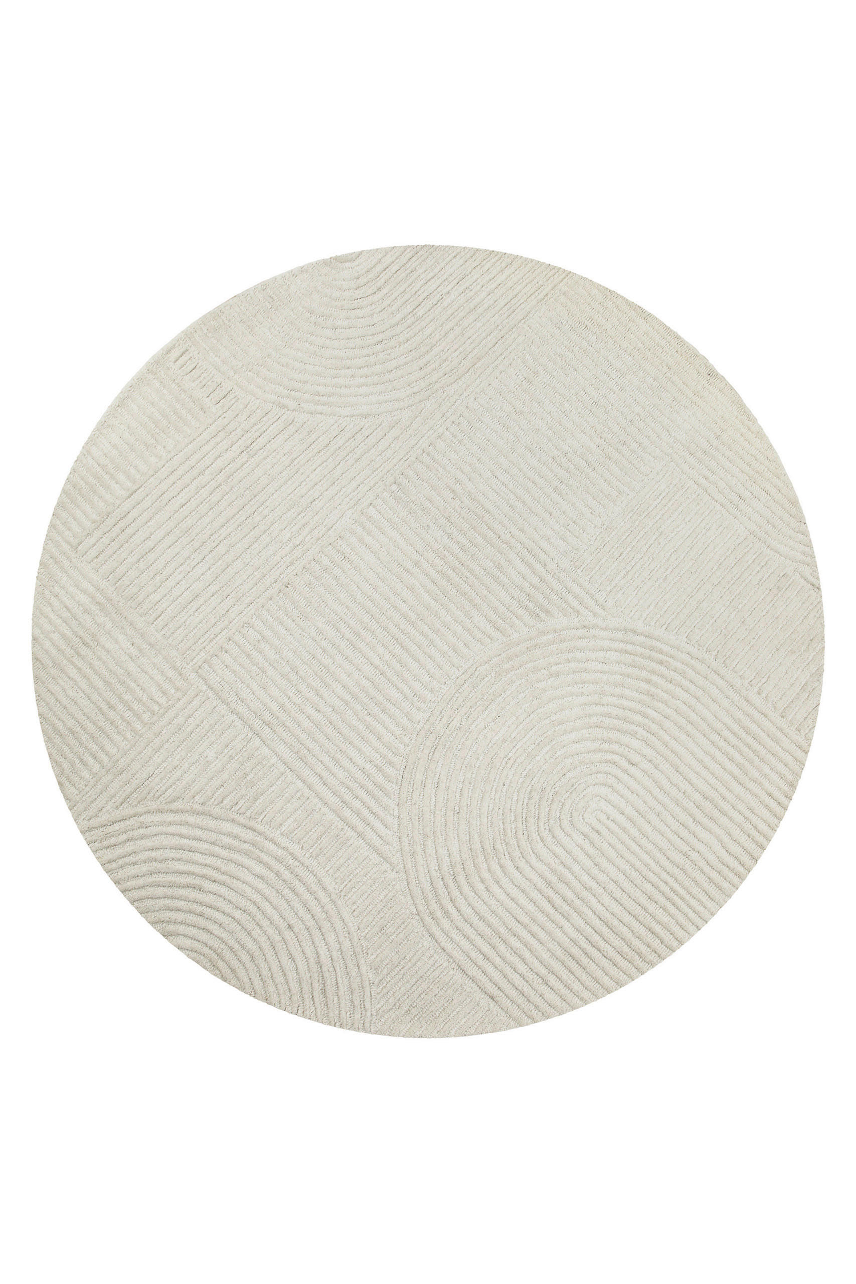 WEBTEPPICH Wohnzimmer 200 cm Hamptons Thirtysix Creme rund  - Creme, Design, Textil (200cm) - WECON HOME