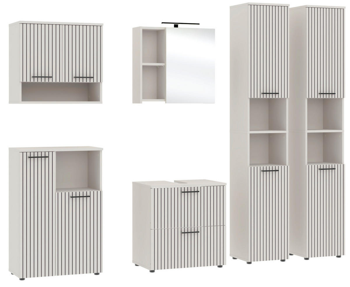 Baie 6 piese, 235 cm - cașmir/negru, Trend, sticlă/metal (235cm) - Respekta