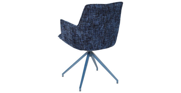 ARMLEHNSTUHL in Eisen Chenille - Blau, LIFESTYLE, Textil/Metall (59,5/90,5/62,5cm) - Novel