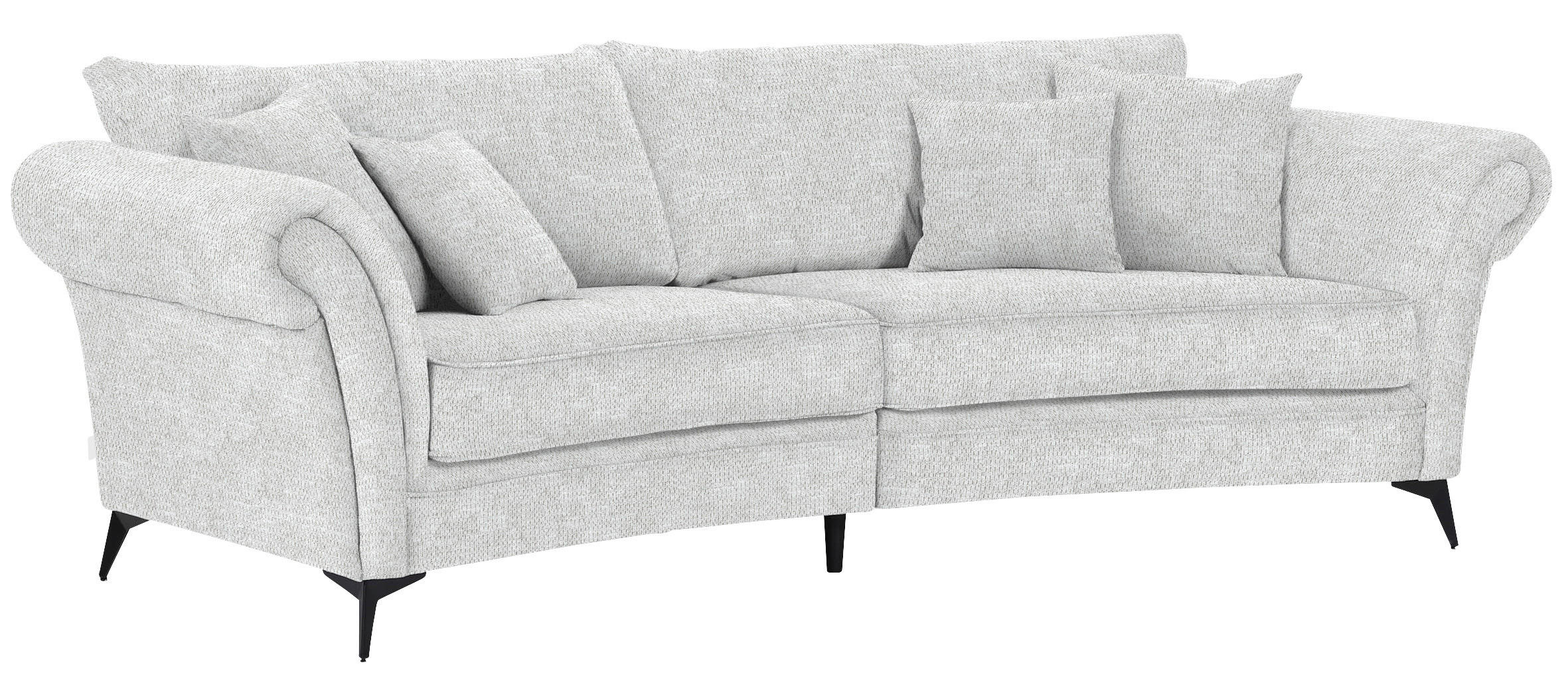 MEGASOFA in Flachgewebe Beige  - Beige/Schwarz, ROMANTIK / LANDHAUS, Textil/Metall (273/79/125cm) - Landscape