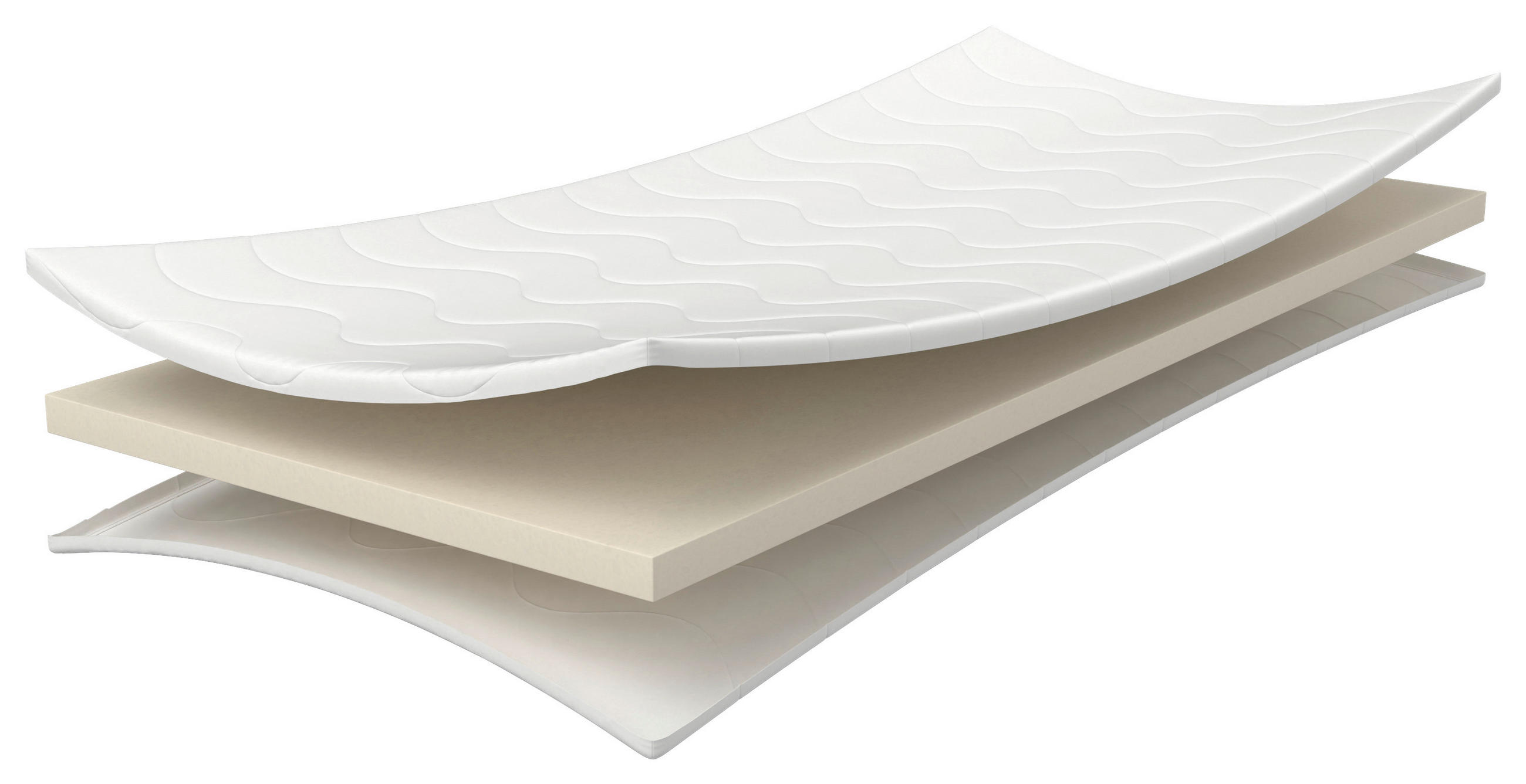 TOPPER 100/200 cm Höhe ca. 6 cm  - Weiß, Basics, Textil (100/200cm) - Chameo