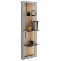 FALIPOLC 40/134/25 cm szürke, tölgyfa színű  - tölgyfa színű/szürke, Design, faalapú anyag/Üveg (40/134/25cm) - MID.YOU
