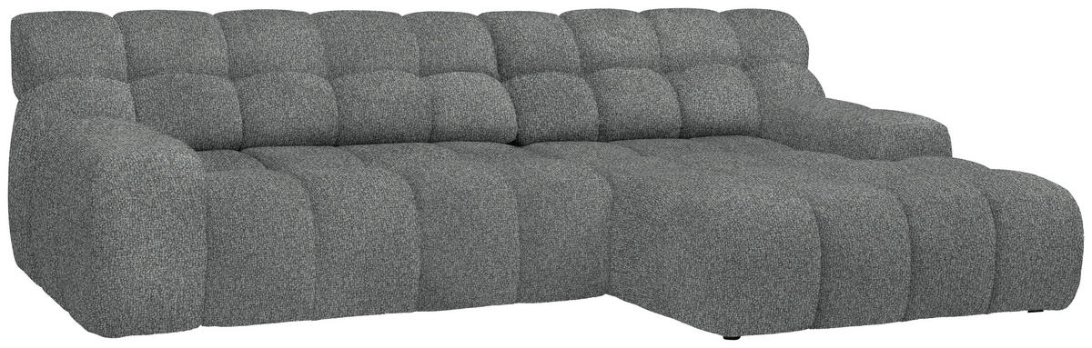 Ecksofa inkl. Funktion Dunkelgrau Webstoff  - Dunkelgrau/Schwarz, MODERN, Kunststoff/Textil (297/180cm) - Welnova