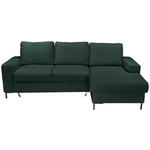ECKSOFA Dunkelgrün Cord  - Dunkelgrün/Schwarz, KONVENTIONELL, Textil/Metall (240/150cm) - Carryhome