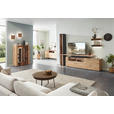 WOHNWAND  in Anthrazit, Eichefarben  277/215/44 cm  - Eichefarben/Transparent, Natur, Glas/Holz (277/215/44cm) - Valnatura