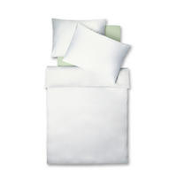 POVLEČENÍ, vzhled lnu, bílá, šalvějově zelená, 140/200 cm - bílá/šalvějově zelená, Moderní, textil (140/200cm) - Fleuresse