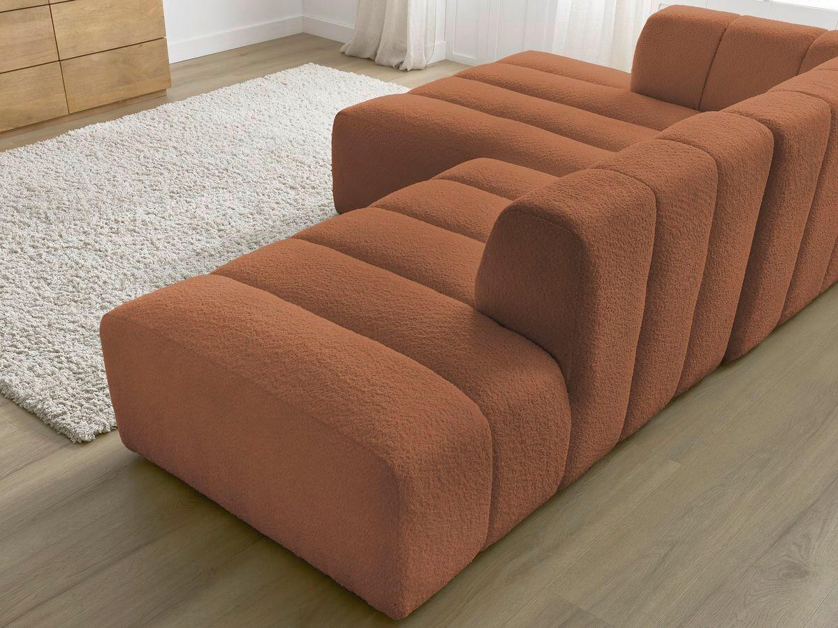 ECKSOFA  ANNECY Orange Bouclé  - Schwarz/Orange, MODERN, Kunststoff/Textil (170/262cm)