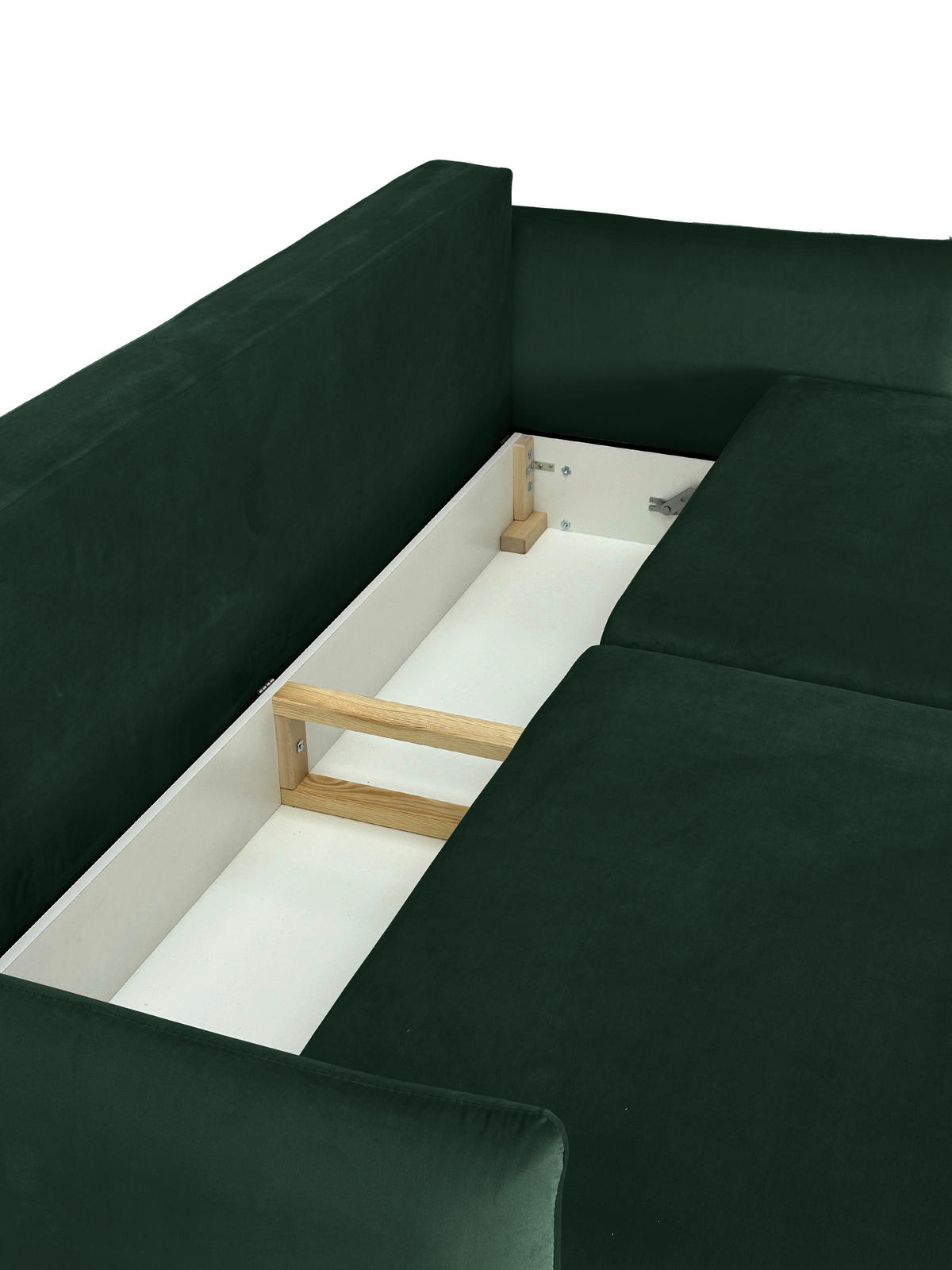 SCHLAFSOFA Velours Grün  - Schwarz/Grün, Design, Holz/Kunststoff (220/96/102cm) - MID.YOU