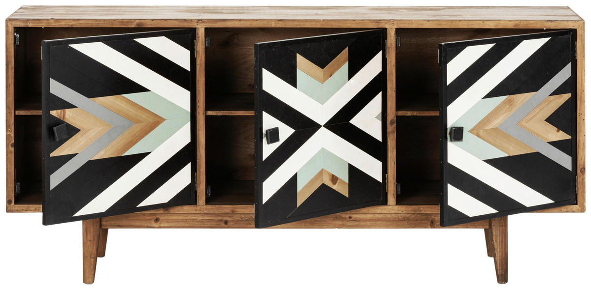 SIDEBOARD  in 159.5/75/42 cm  - Multicolor/Schwarz, KONVENTIONELL, Holz/Holzwerkstoff (159.5/75/42cm) - Livetastic