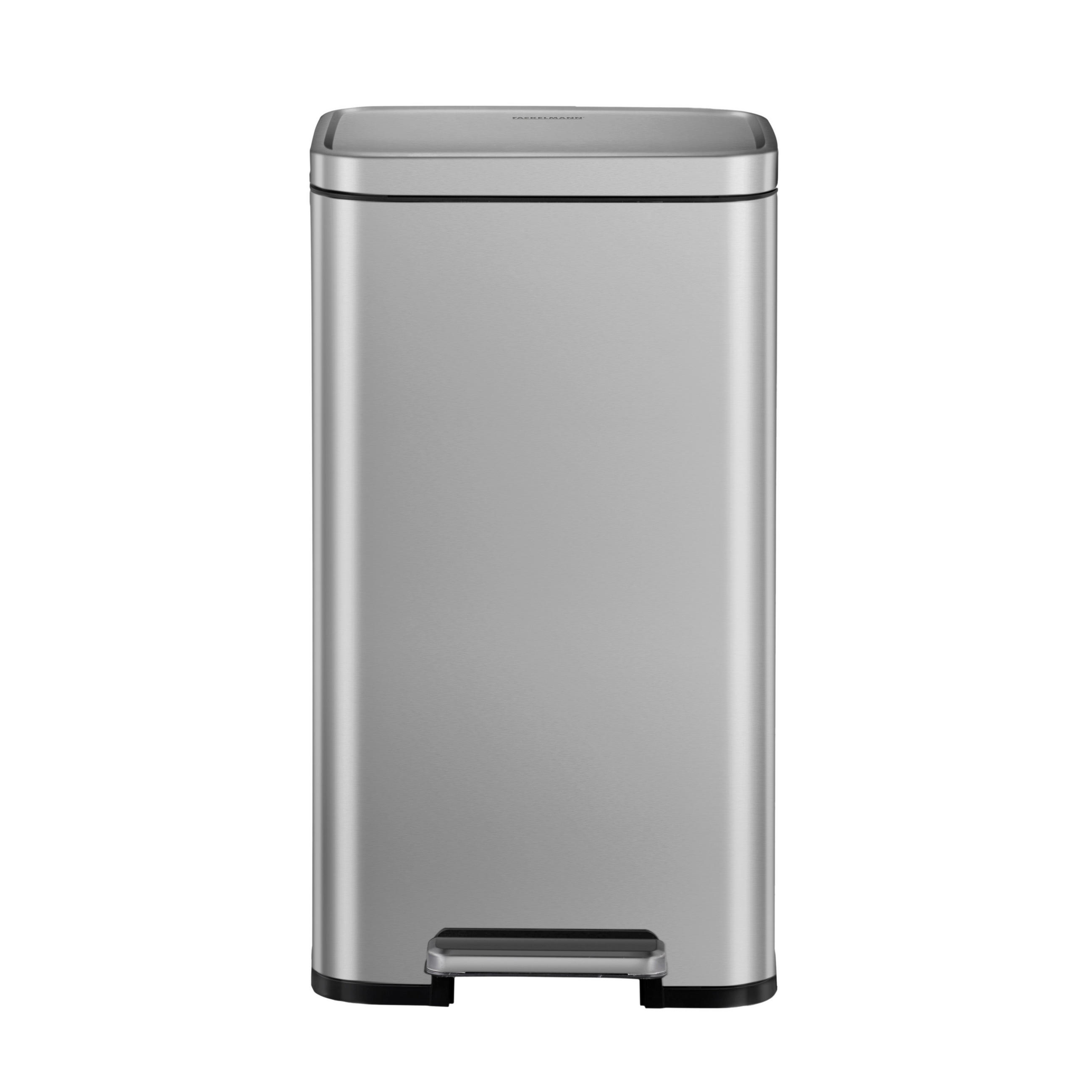 ABFALLEIMER Chicago 30 L  - Edelstahlfarben/Anthrazit, Basics, Kunststoff/Metall (30,2/33,3/61,7cm) - Fackelmann