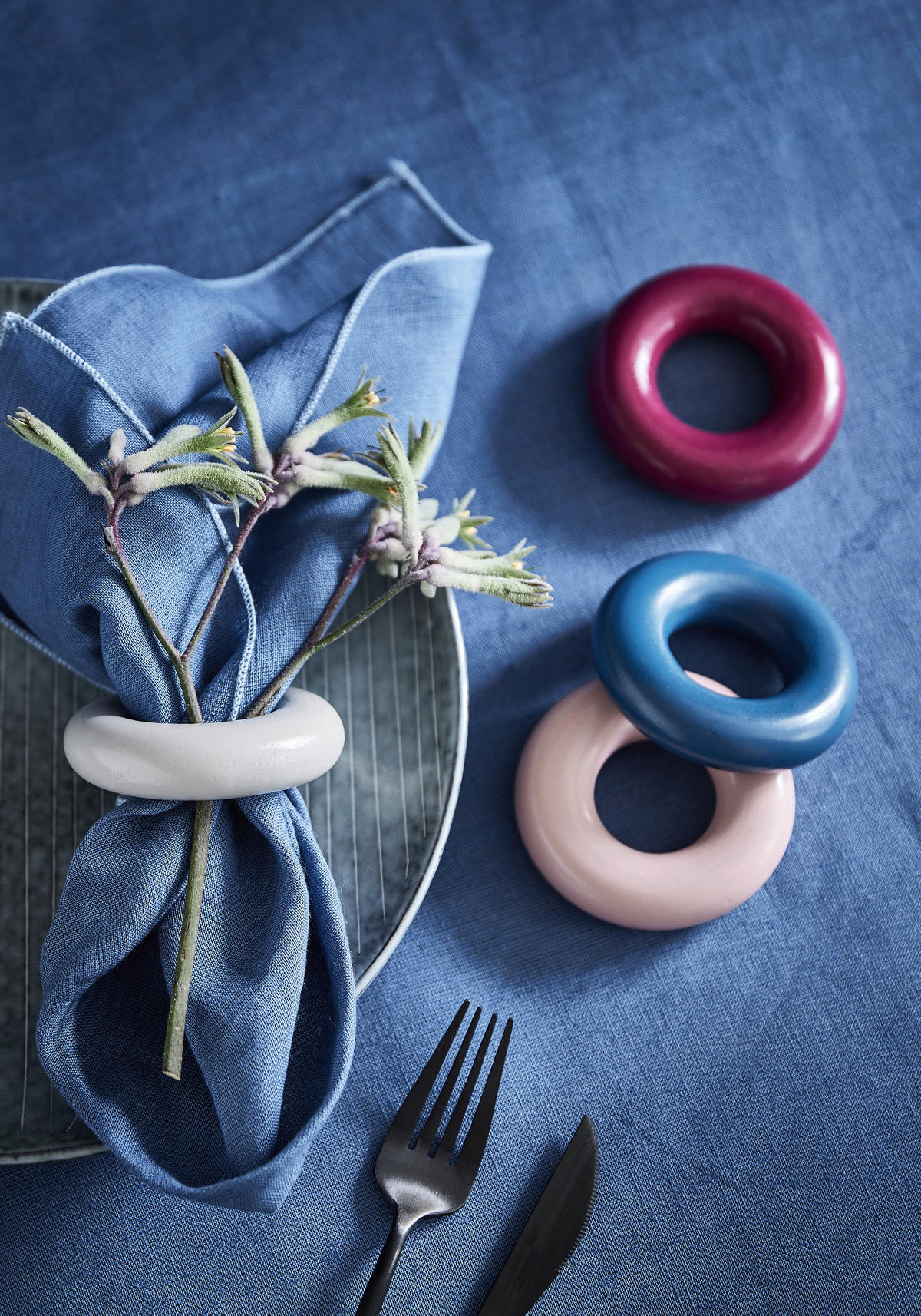 LEINENSERVIETTEN 4ER SET 45/45 cm   - Dunkelblau, Basics, Textil (45/45cm) - FYNCH-HATTON