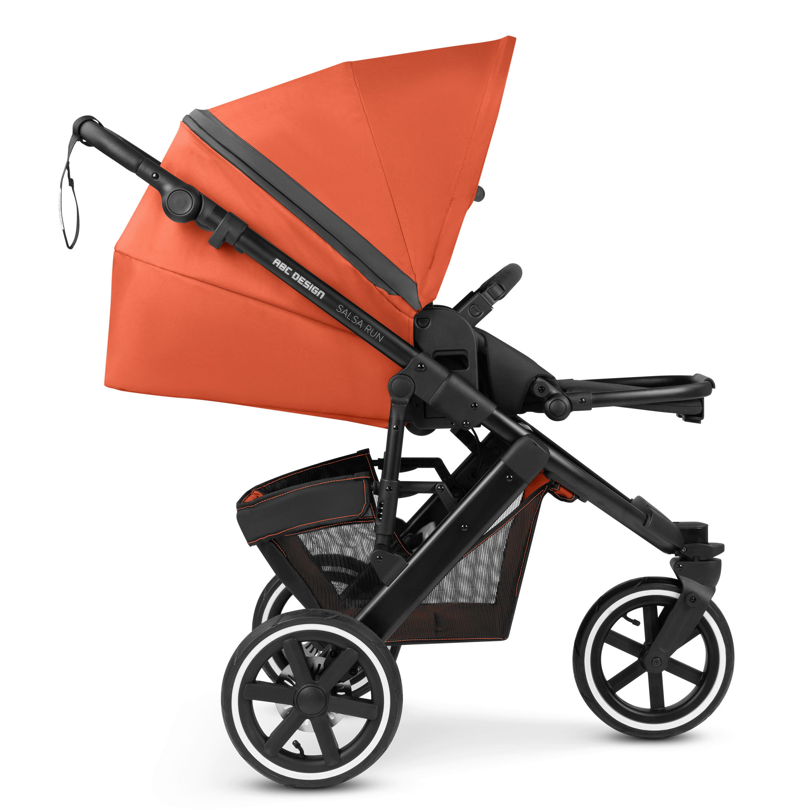 KOMBIKINDERWAGEN  SALSA RUN  CARROT  - Schwarz/Orange, Basics, Textil/Metall (95/63/109cm) - ABC Design