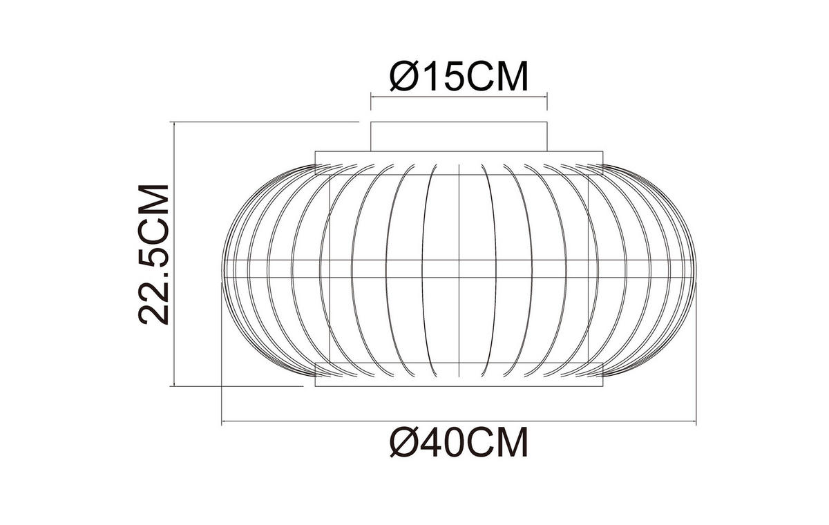 DECKENLEUCHTE 40/22,5 cm   - Hellgelb/Weiß, Design, Naturmaterialien/Kunststoff (40/22,5cm) - Collet's Monde