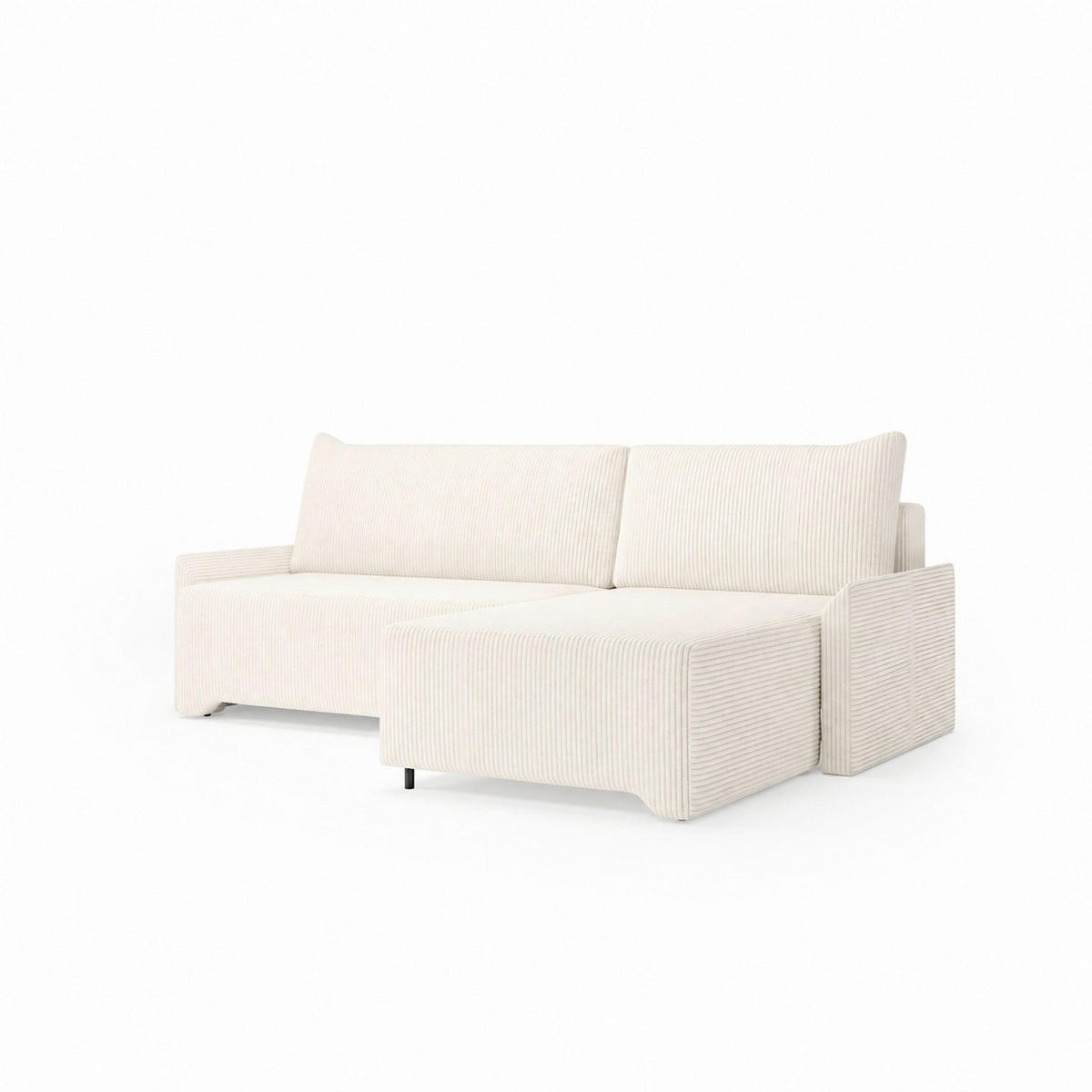 ECKSOFA LOCO in Cord Creme  - Creme, Design, Kunststoff/Textil (245/174cm) - MID.YOU