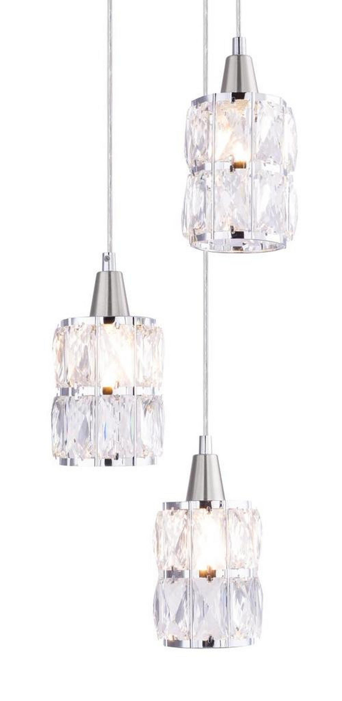 LAMPĂ SUSPENDATĂ 25/120 cm  - străveziu/culoare crom, Lifestyle, sticlă/metal (25/120cm) - Globo