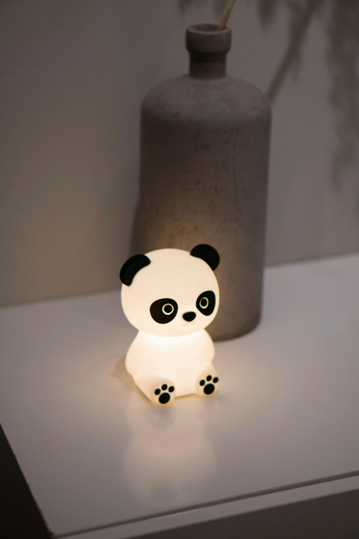 KINDER-NACHTLICHT Paddy Panda 9/12/9 cm   - Weiß, KONVENTIONELL, Kunststoff (9/12/9cm) - P & B