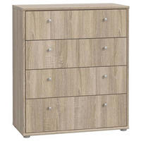 KOMMODE 73,7/85,5/34,8 cm  in Sonoma Eiche  - Alufarben/Sonoma Eiche, Design, Holzwerkstoff/Kunststoff (73,7/85,5/34,8cm)