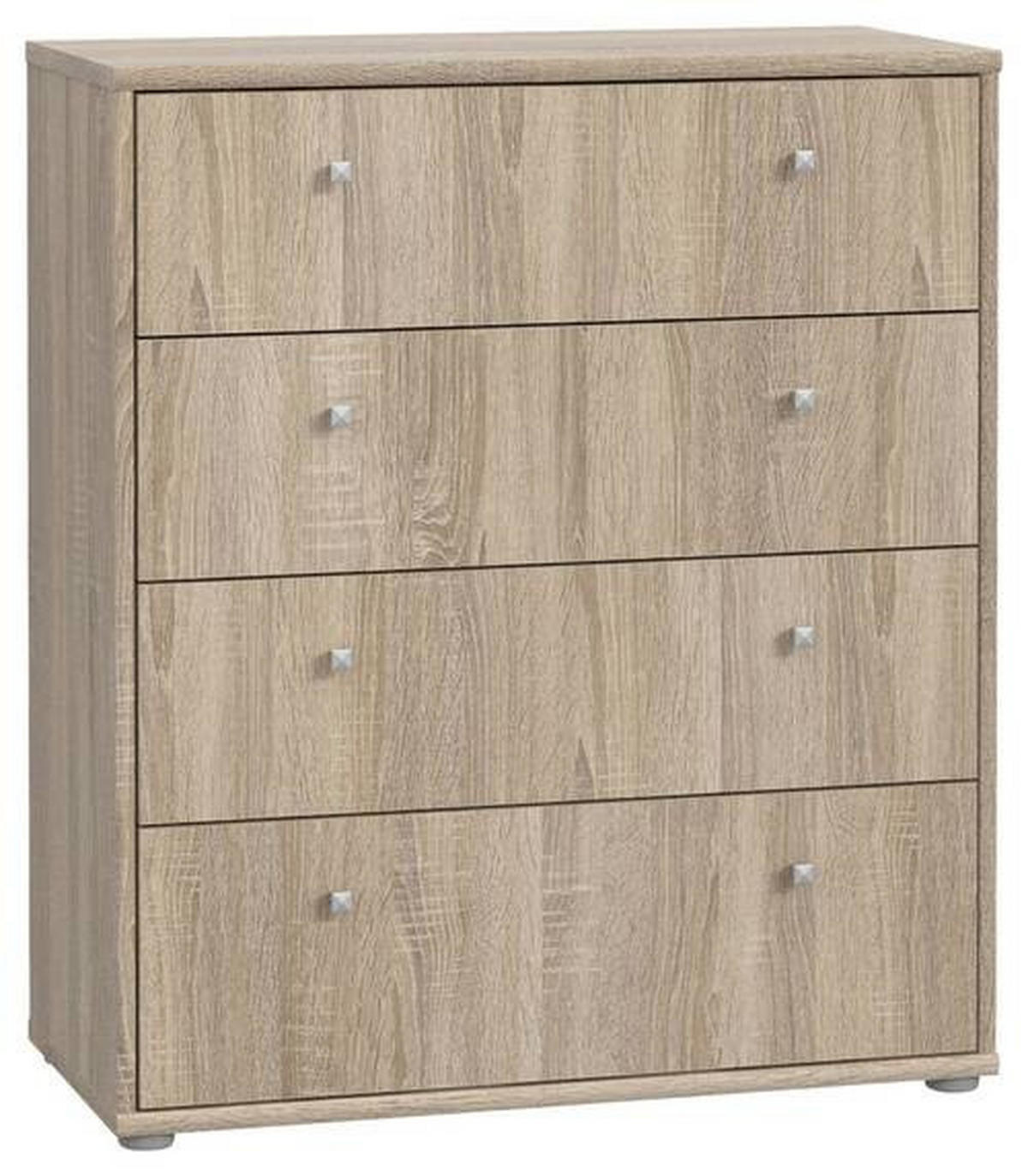 KOMMODE 73,7/85,5/34,8 cm  in Sonoma Eiche  - Alufarben/Sonoma Eiche, Design, Holzwerkstoff/Kunststoff (73,7/85,5/34,8cm)