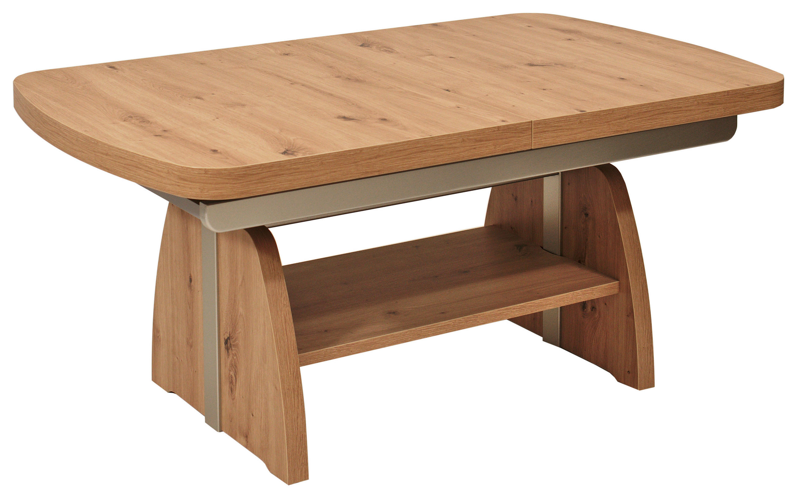COUCHTISCH Wildeiche furniert 125-245/75/55-74 cm Wildeiche  - Wildeiche, KONVENTIONELL, Holz (125-245/75/55-74cm) - Venda