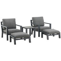 LOUNGEGRUPP 5 delar  - grå/svart, Basics, metall/textil