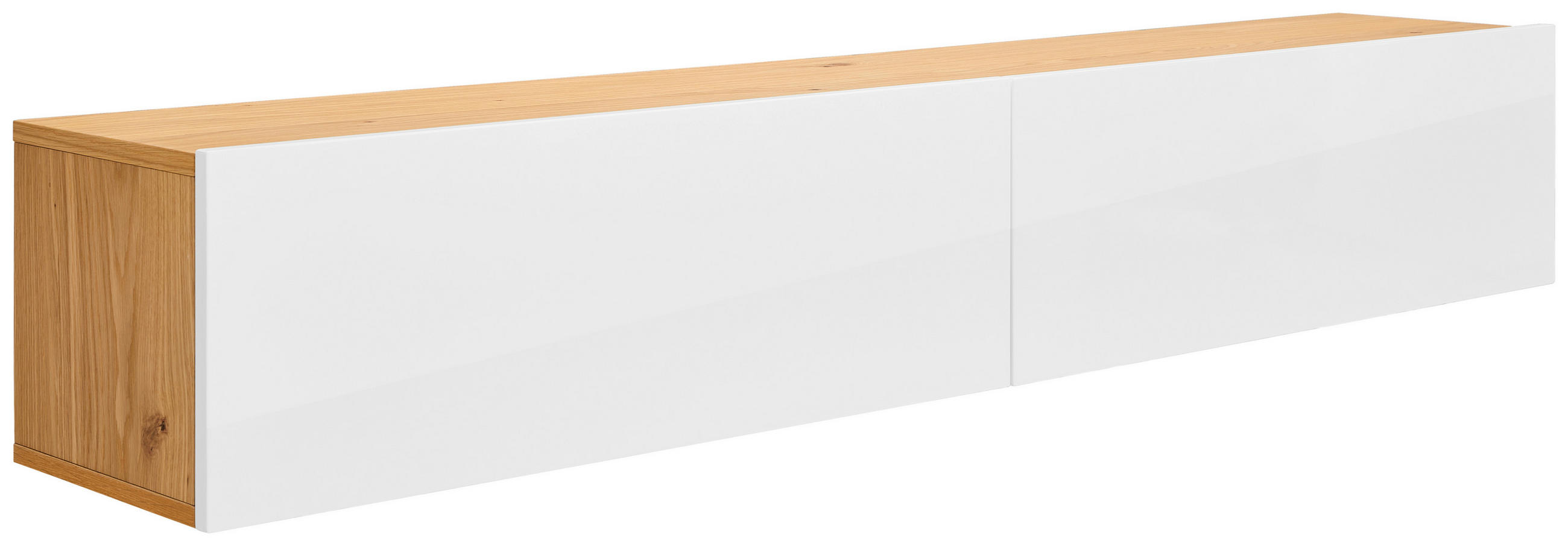 MID.YOU NÍZKÁ KOMODA, dub, přírodní barvy, vysoce lesklá bílá,