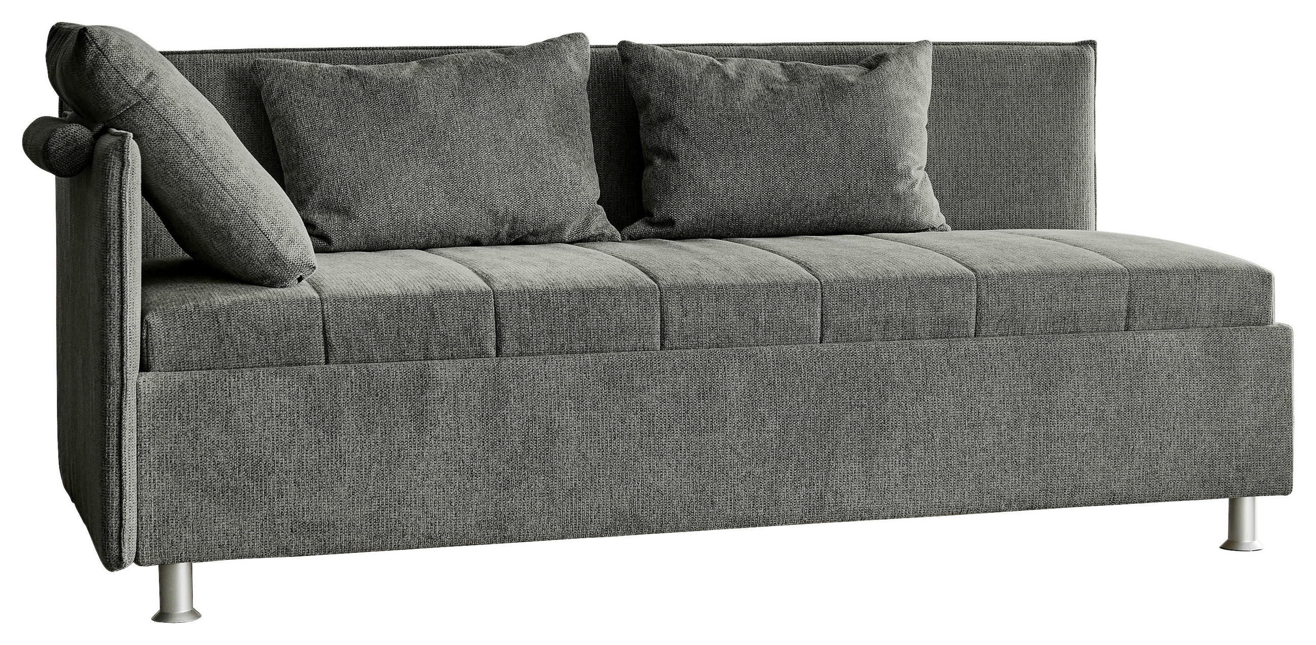 POLSTERLIEGE Flachgewebe Dunkelgrau  - Dunkelgrau/Alufarben, KONVENTIONELL, Holz/Holzwerkstoff (90/200cm) - Beldomo - Sleep