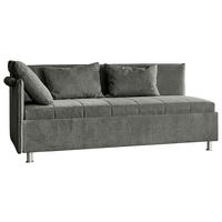 POLSTERLIEGE Flachgewebe Dunkelgrau  - Dunkelgrau/Alufarben, KONVENTIONELL, Holz/Holzwerkstoff (90/200cm) - Beldomo - Sleep