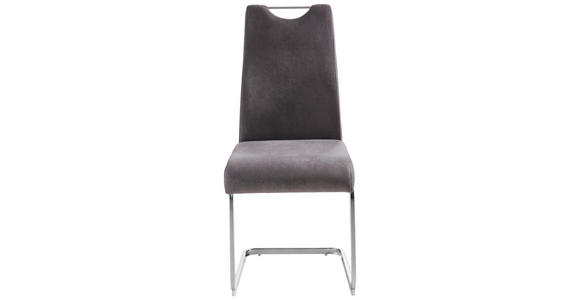 SCHWINGSTUHL in Metall, Textil Chromfarben, Grau - Chromfarben/Grau, Design, Textil/Metall (43/98/57cm) - Xora