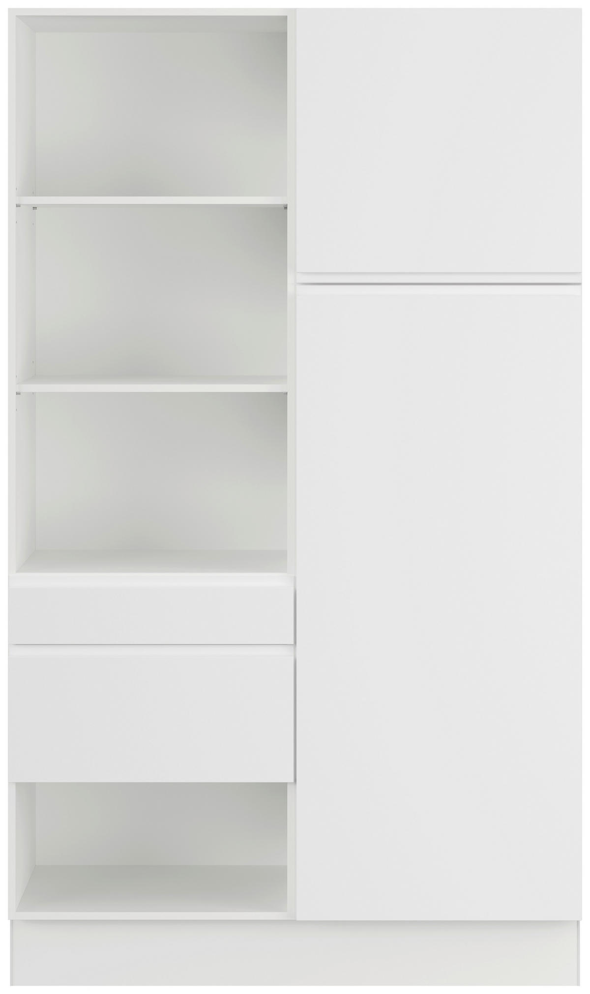 MEHRZWECKSCHRANK 120/206,2/58 cm  - Weiss, Basics, Holzwerkstoff (120/206,2/58cm) - Impuls