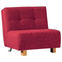 SCHLAFSESSEL Juice Flachgewebe Rot Fußauswahl, Stoffauswahl, Liegefunktion  - Rot/Naturfarben, Design, Holz/Textil (85/92/102cm) - Novel