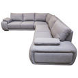 ECKSOFA Grau Struktur  - Chromfarben/Grau, KONVENTIONELL, Textil/Metall (310/280cm) - Carryhome