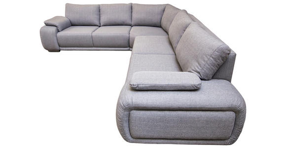 ECKSOFA Grau Struktur - Chromfarben/Grau, KONVENTIONELL, Textil/Metall (310/280cm) - Carryhome