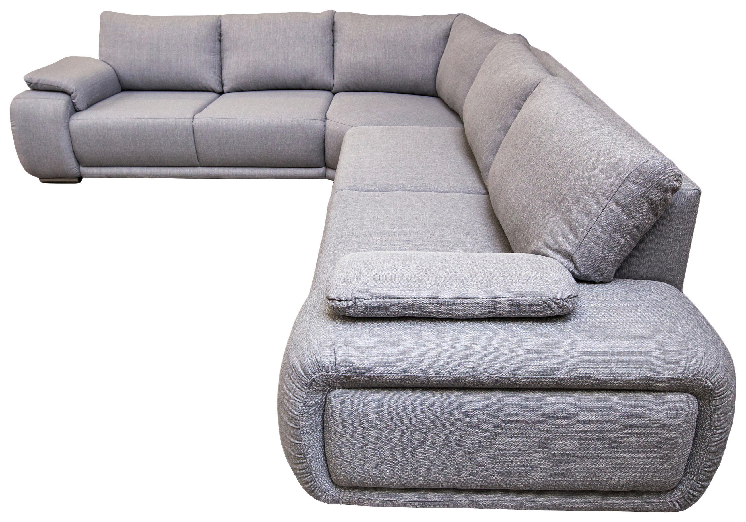 ECKSOFA Grau Struktur  - Chromfarben/Grau, KONVENTIONELL, Textil/Metall (310/280cm) - Carryhome