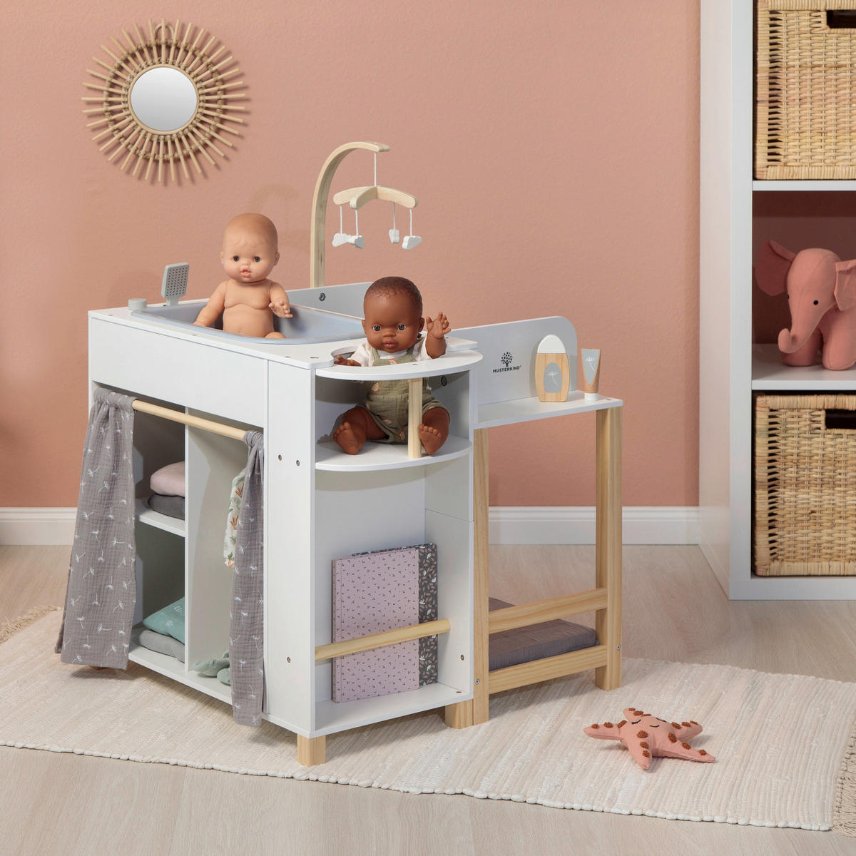 PUPPENWICKELKOMMODE VIOLA  - Naturfarben/Weiß, Basics, Holz/Holzwerkstoff (70/60/87cm) - MUSTERKIND
