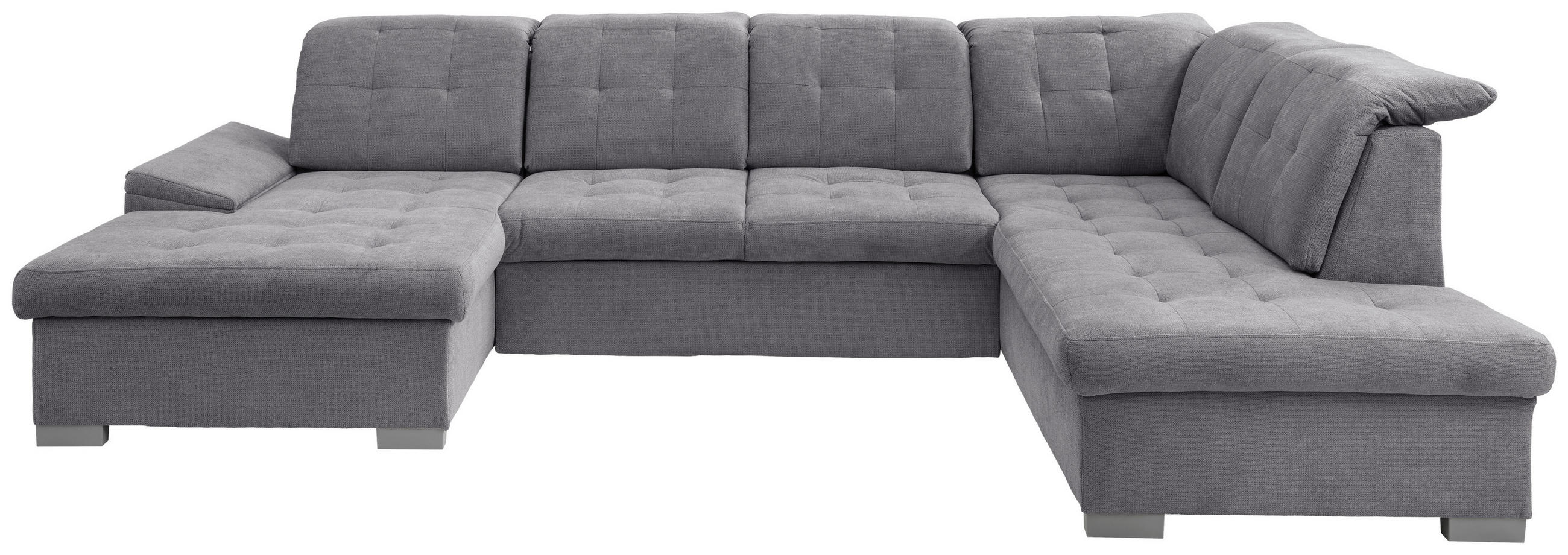 WOHNLANDSCHAFT Dunkelgrau Mikrofaser  - Chromfarben/Dunkelgrau, MODERN, Kunststoff/Textil (169/330/212cm) - Livetastic