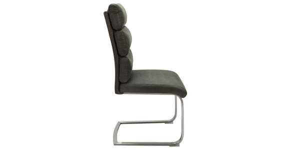 SCHWINGSTUHL in Edelstahl Webstoff - Edelstahlfarben/Grau, Design, Textil/Metall (47/106/63cm) - Novel